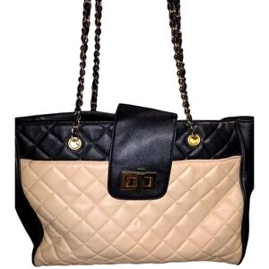 Apt. 9 Black and Cream Quilted Shoulder Bag